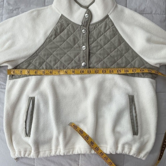 Kyodan Outdoor Quilted Fleece Pullover Medium Cream Pockets Adjustable W… - Picture 4 of 7